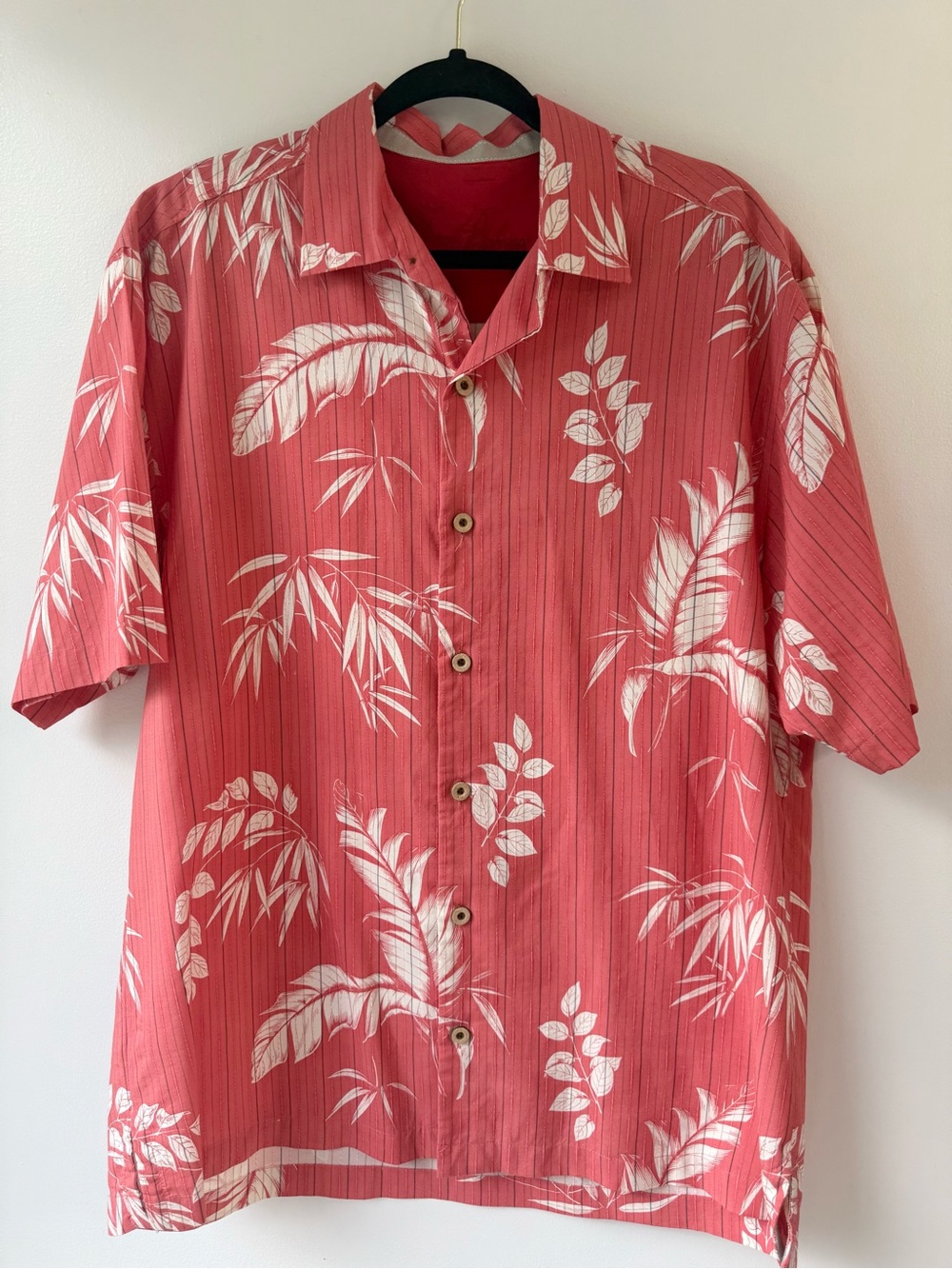 Tommy Bahama silk/cotten tropical textured shirt SzL
